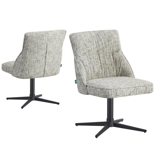 DUBI Möbel Esszimmerstuhl Lorena 2er Set | Polsterstuhl drehbar für Küche, Wohnzimmer, Esszimmer Büro | modern Industrial Design | Hellgrau, 2 Stück, 21107-ANO19-B02 von DUBI Möbel