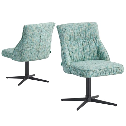 DUBI Möbel Esszimmerstuhl Lorena 2er Set | Polsterstuhl drehbar für Küche, Wohnzimmer, Esszimmer Büro | modern Industrial Design | Türkis, 2 Stück, 21107-ANO14-B02 von DUBI Möbel