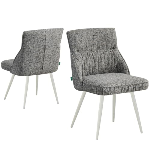 DUBI Möbel Esszimmerstuhl Melina 2er Set | Polsterstuhl mit Metallbeinen für Küche, Wohnzimmer, Esszimmer Büro | modern Design | Dunkelgrau, 2 Stück, 21107-ANO21-B07 von DUBI Möbel