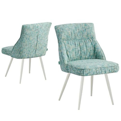 DUBI Möbel Esszimmerstuhl Melina 2er Set | Polsterstuhl mit Metallbeinen für Küche, Wohnzimmer, Esszimmer Büro | modern Design | Türkis, 2 Stück, 21107-ANO14-B07 von DUBI Möbel
