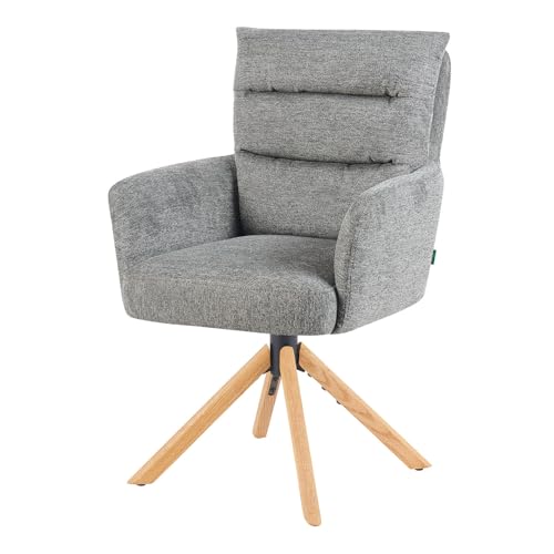 DUBI Möbel Esszimmerstuhl Mika-Jule, Grau, Gestell 360° drehbar, Rückstellfunktion, Eiche geölt Natur DUBI Möbel Esszimmerstuhl Mika-Jule, Grau, Gestell 360° drehbar, Rückstellfunktion, Eiche geölt Natur von DUBI Möbel