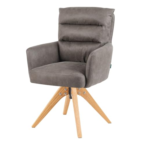 DUBI Möbel Esszimmerstuhl Mika-Juna, Taupe, Gestell 360° drehbar Eiche geölt Natur DUBI Möbel Esszimmerstuhl Mika-Juna, Taupe, Gestell 360° drehbar Eiche geölt Natur von DUBI Möbel