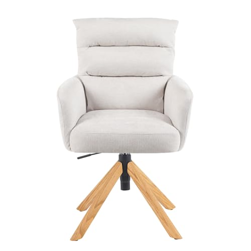 DUBI Möbel Esszimmerstuhl Mika-Tesa, Creme, Gestell 360° drehbar, höhenverstellbar, Eiche geölt Natur DUBI Möbel Esszimmerstuhl Mika-Tesa, Creme, Gestell 360° drehbar, höhenverstellbar, Eiche geölt Natur von DUBI Möbel