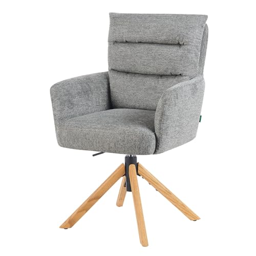 DUBI Möbel Esszimmerstuhl Mika-Tesa, Grau, Gestell 360° drehbar, höhenverstellbar, Eiche geölt Natur DUBI Möbel Esszimmerstuhl Mika-Tesa, Grau, Gestell 360° drehbar, höhenverstellbar, Eiche geölt Natur von DUBI Möbel