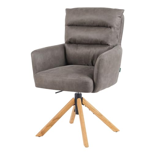 DUBI Möbel Esszimmerstuhl Mika-Tesa, Taupe, Gestell 360° drehbar, höhenverstellbar, Eiche geölt Natur DUBI Möbel Esszimmerstuhl Mika-Tesa, Taupe, Gestell 360° drehbar, höhenverstellbar, Eiche geölt Natur von DUBI Möbel