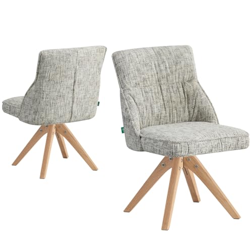 DUBI Möbel Esszimmerstuhl Talina 2er Set | Polsterstuhl drehbar mit Massivholzbeinen für Küche, Wohnzimmer, Esszimmer Büro | skandinavisch Design | Hellgrau, 2 Stück, 21107-ANO19-B03 von DUBI Möbel