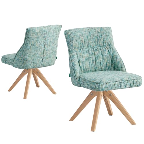DUBI Möbel Esszimmerstuhl Talina 2er Set | Polsterstuhl drehbar mit Massivholzbeinen für Küche, Wohnzimmer, Esszimmer Büro | skandinavisch Design | Türkis, 2 Stück, 21107-ANO14-B03 von DUBI Möbel