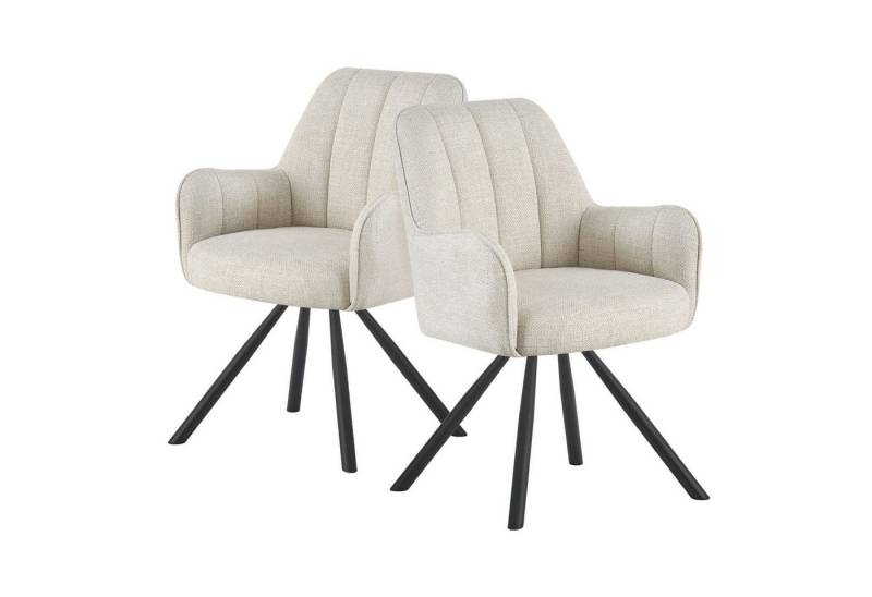 DUBI Möbel Drehstuhl THOMAS-ELLA, 180° drehbar mit Rückholfunktion 2er-Set von DUBI Möbel