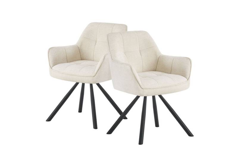 DUBI Möbel Drehstuhl THOMAS-LENI, 180° drehbar mit Rückholfunktion 2er-Set von DUBI Möbel
