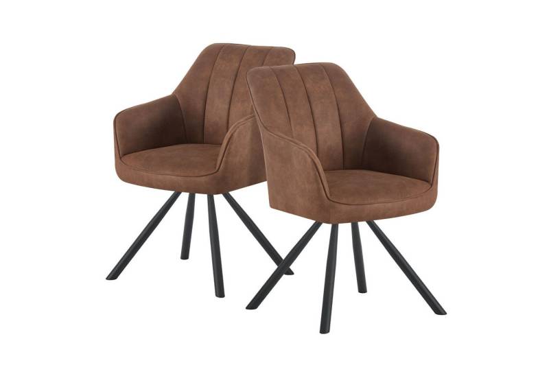 DUBI Möbel Drehstuhl THOMAS-INES, 180° drehbar mit Rückholfunktion 2er-Set von DUBI Möbel