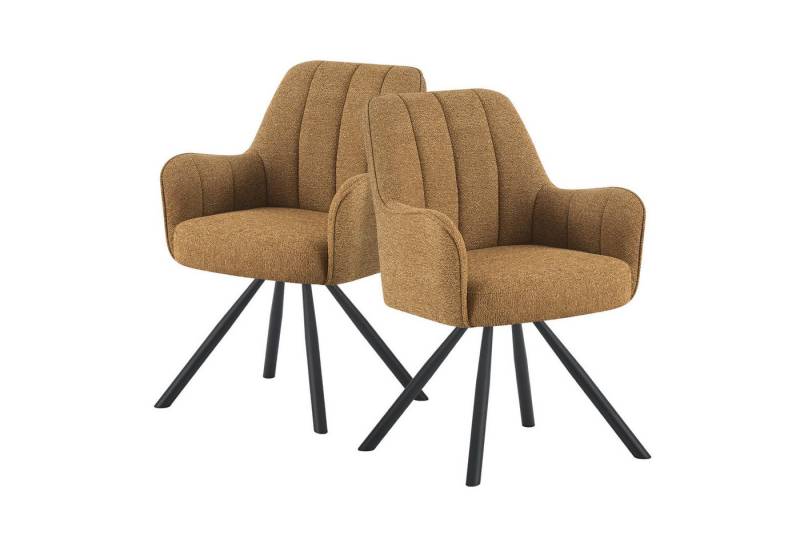 DUBI Möbel Drehstuhl THOMAS-ELLA, 180° drehbar mit Rückholfunktion 2er-Set von DUBI Möbel