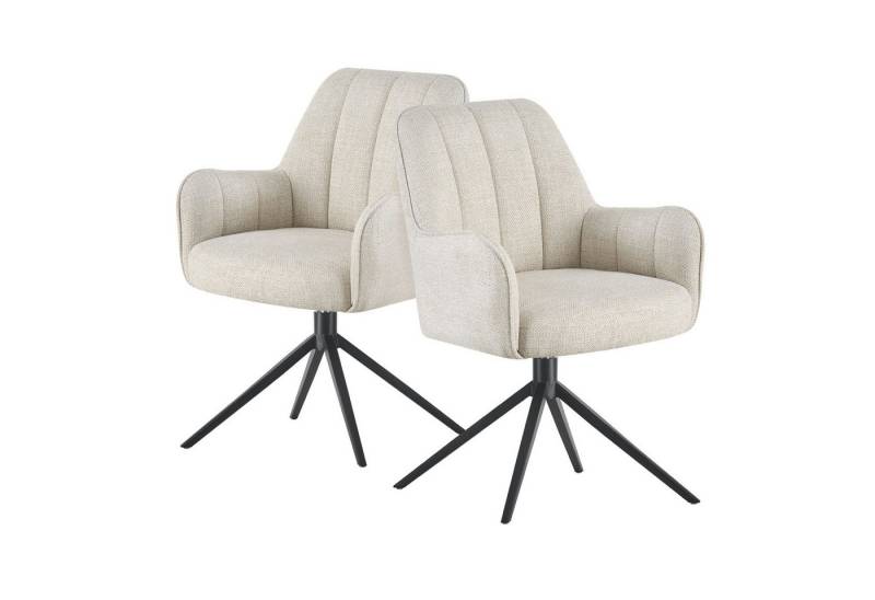 DUBI Möbel Drehstuhl THOMAS-ZARA, 360° drehbar mit Rückholfunktion 2er-Set von DUBI Möbel