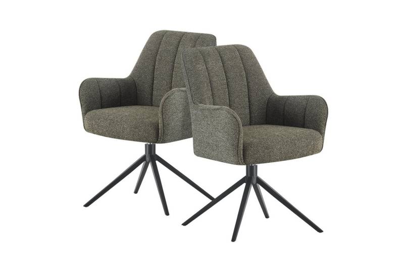 DUBI Möbel Drehstuhl THOMAS-ZARA, 360° drehbar mit Rückholfunktion 2er-Set von DUBI Möbel