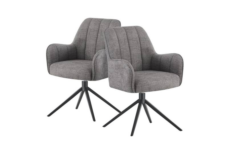 DUBI Möbel Drehstuhl THOMAS-ZARA, 360° drehbar mit Rückholfunktion 2er-Set von DUBI Möbel