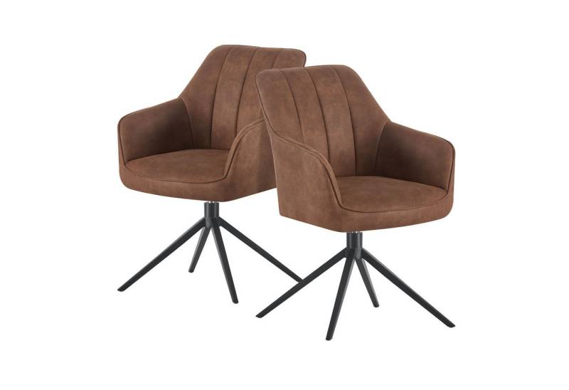 DUBI Möbel Drehstuhl THOMAS-MILA, 360° drehbar mit Rückholfunktion 2er-Set von DUBI Möbel