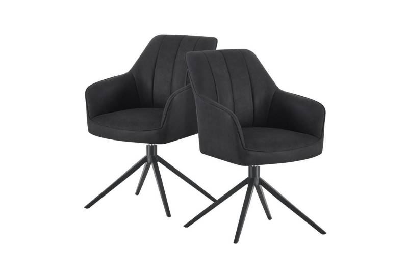 DUBI Möbel Drehstuhl THOMAS-MILA, 360° drehbar mit Rückholfunktion 2er-Set von DUBI Möbel