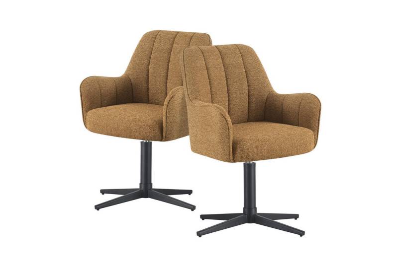 DUBI Möbel Drehstuhl THOMAS-ROMY, X-Gestell 360° drehbar mit Rückholfunktion, 2er-Set von DUBI Möbel