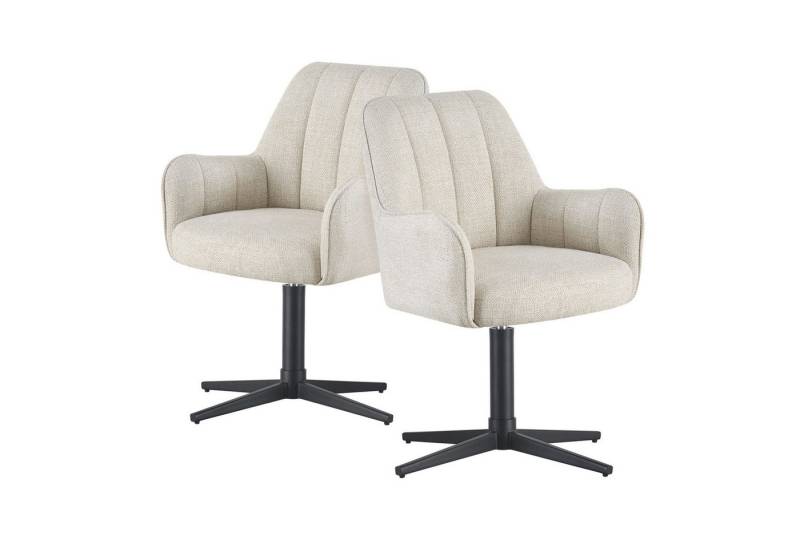 DUBI Möbel Drehstuhl THOMAS-ROMY, X-Gestell 360° drehbar mit Rückholfunktion 2er-Set von DUBI Möbel