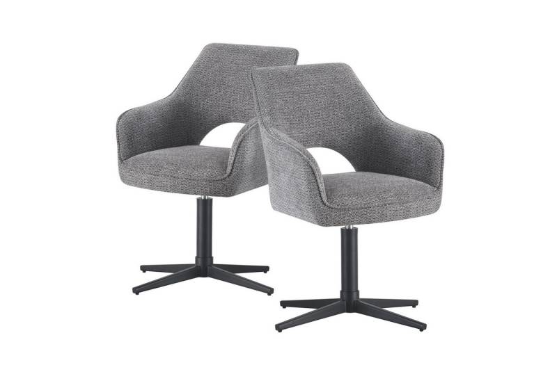 DUBI Möbel Drehstuhl THOMAS-NOVA, X-Gestell 360° drehbar mit Rückholfunktion 2er-Set von DUBI Möbel