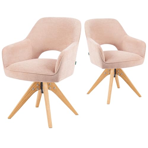 DUBI Möbel Mika-Lena Esszimmerstühle drehbar 2er-Set – Eiche massiv geölt Natur, 360°-Drehgestell, abriebfester Stoff Rosa, Komfortpolsterung, bis 150 kg geprüft, Gastro-Qualität, modular DUBI Möbel Mika-Lena Esszimmerstühle drehbar 2er-Set – Eiche massiv geölt Natur, 360°-Drehgestell, abriebfester Stoff Rosa, Komfortpolsterung, bis 150 kg geprüft, Gastro-Qualität, modular von DUBI Möbel