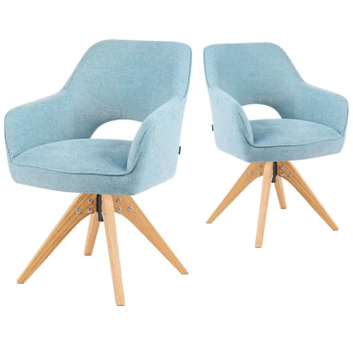 DUBI Möbel Mika-Lena Esszimmerstühle drehbar 2er-Set – skandinavisch, Eiche massiv geölt Natur, 360°-Gestell, abriebfester Cord Stoff Hellblau, 150 kg je Stuhl, Gastro-Qualität DUBI Möbel Mika-Lena Esszimmerstühle drehbar 2er-Set – skandinavisch, Eiche massiv geölt Natur, 360°-Gestell, abriebfester Cord Stoff Hellblau, 150 kg je Stuhl, Gastro-Qualität von DUBI Möbel