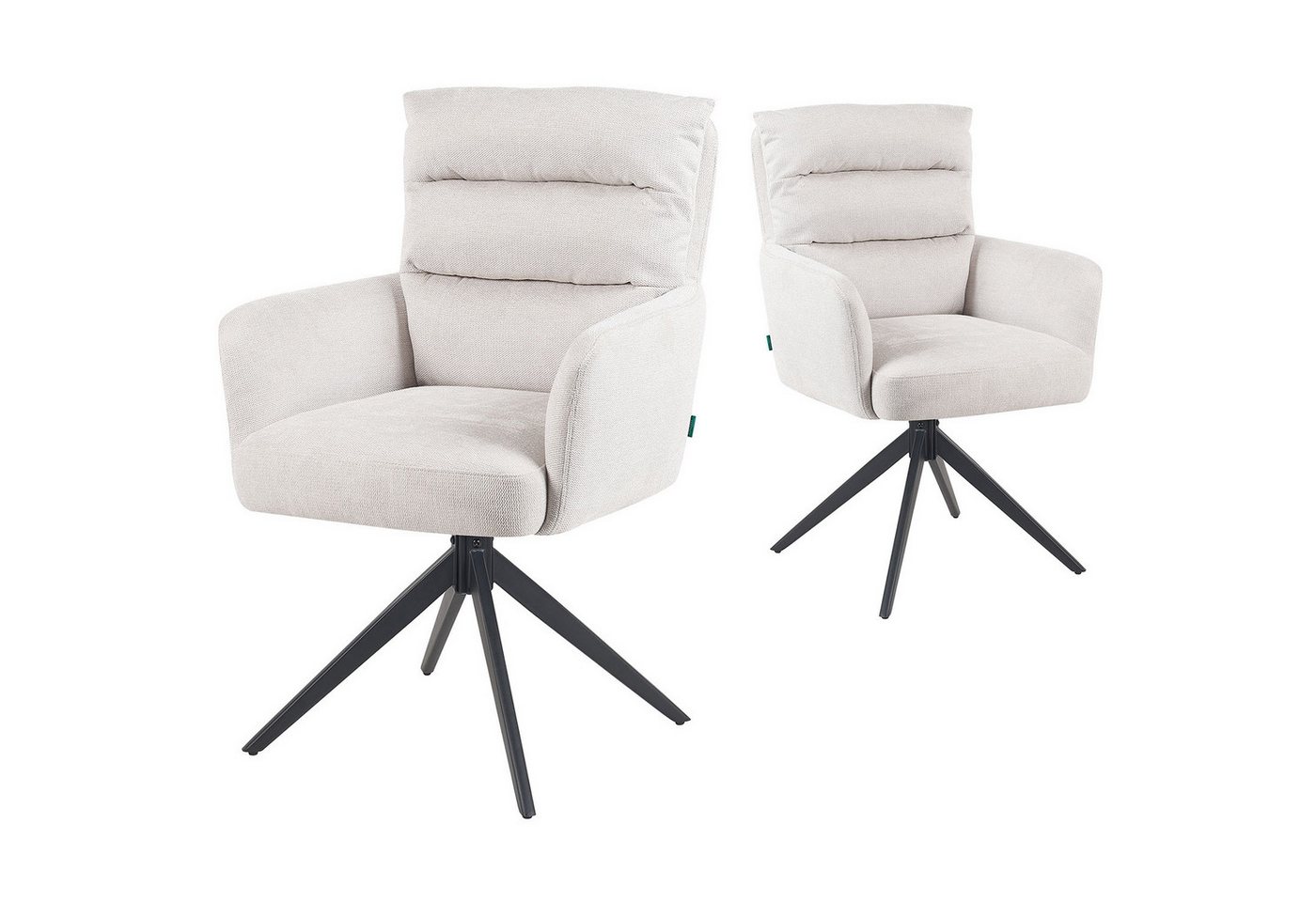 DUBI Möbel Polsterstuhl Mika-Alva, Federkern, pulverbeschichtet, 360° drehbar im 2er-Set DUBI Möbel Polsterstuhl Mika-Alva, Federkern, pulverbeschichtet, 360° drehbar im 2er-Set von DUBI Möbel