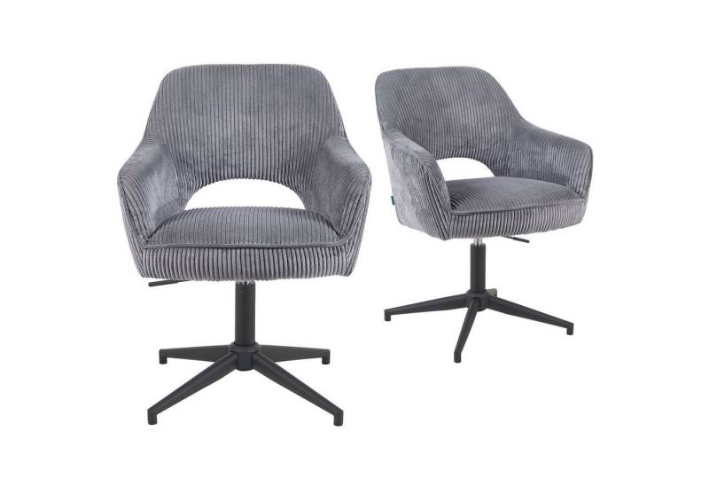DUBI Möbel Polsterstuhl Mika-Ben 2er-Set, Federkern, pulverbeschichtet, 360° drehbar im 2er-Set von DUBI Möbel