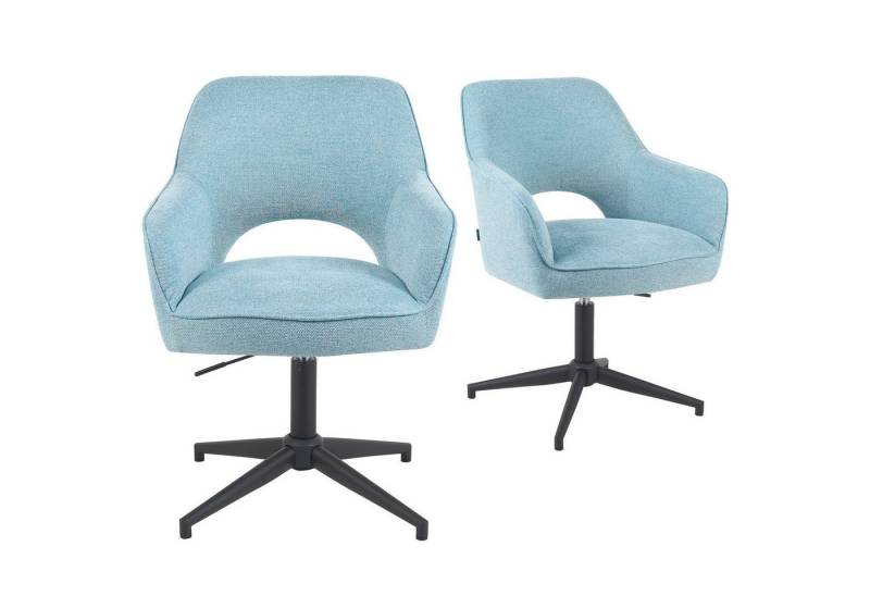 DUBI Möbel Polsterstuhl Mika-Ben 2er-Set, Federkern, pulverbeschichtet, 360° drehbar im 2er-Set von DUBI Möbel