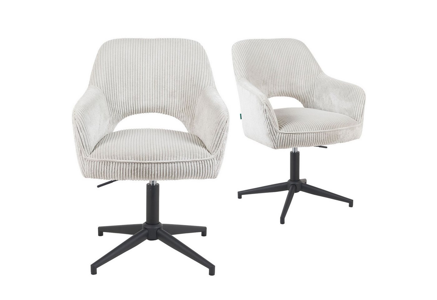 DUBI Möbel Polsterstuhl Mika-Ben 2er-Set, Federkern, pulverbeschichtet, 360° drehbar im 2er-Set DUBI Möbel Polsterstuhl Mika-Ben 2er-Set, Federkern, pulverbeschichtet, 360° drehbar im 2er-Set von DUBI Möbel