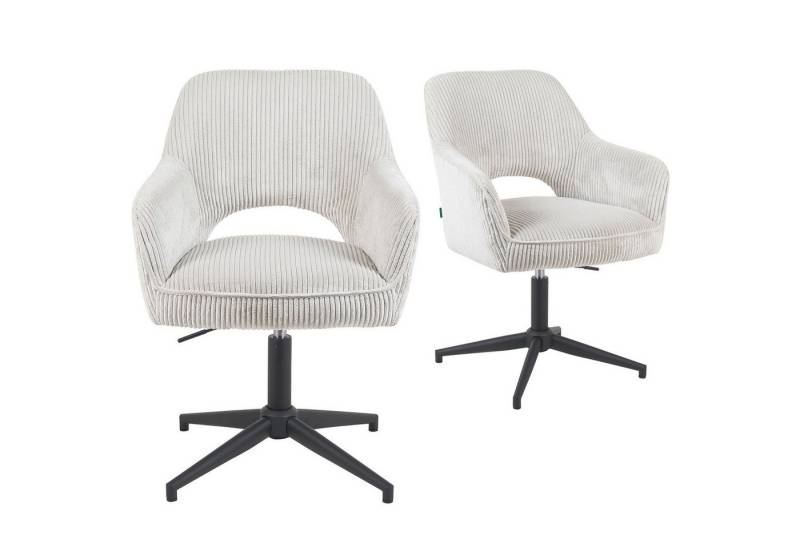 DUBI Möbel Polsterstuhl Mika-Ben 2er-Set, Federkern, pulverbeschichtet, 360° drehbar im 2er-Set von DUBI Möbel