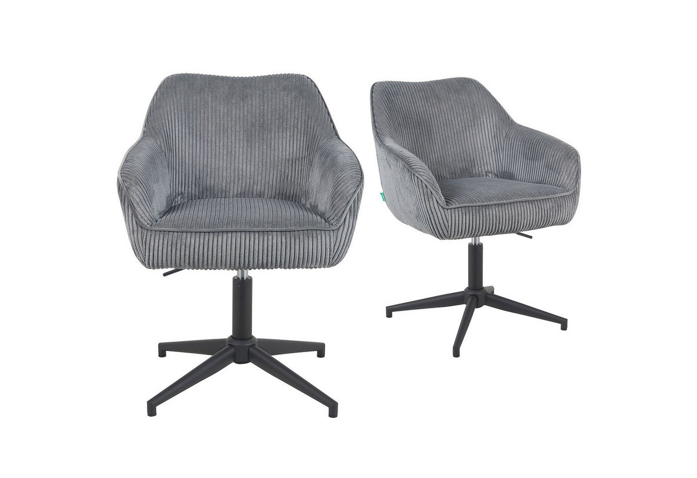 DUBI Möbel Polsterstuhl Mika-Caro 2er-Set, Federkern, 360° drehbar & höhenverstellbar im 2er-Set DUBI Möbel Polsterstuhl Mika-Caro 2er-Set, Federkern, 360° drehbar & höhenverstellbar im 2er-Set von DUBI Möbel