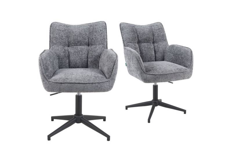 DUBI Möbel Polsterstuhl Mika-Daan 2er-Set, Federkern, pulverbeschichtet, 360° drehbar im 2er-Set DUBI Möbel Polsterstuhl Mika-Daan 2er-Set, Federkern, pulverbeschichtet, 360° drehbar im 2er-Set von DUBI Möbel