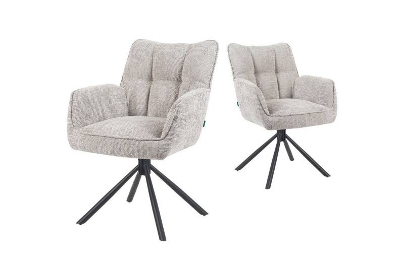 DUBI Möbel Polsterstuhl Mika-Daan 2er-Set, Federkern, pulverbeschichtet, 360° drehbar im 2er-Set DUBI Möbel Polsterstuhl Mika-Daan 2er-Set, Federkern, pulverbeschichtet, 360° drehbar im 2er-Set von DUBI Möbel