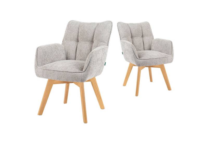 DUBI Möbel Polsterstuhl Mika-Ella 2er-Set, Federkern, Eiche geölt, 360° drehbar im 2er-Set von DUBI Möbel