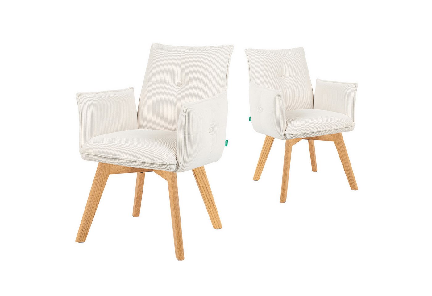 DUBI Möbel Polsterstuhl Mika-Emil 2er-Set, Federkern, Eiche geölt, 360° drehbar im 2er-Set DUBI Möbel Polsterstuhl Mika-Emil 2er-Set, Federkern, Eiche geölt, 360° drehbar im 2er-Set von DUBI Möbel