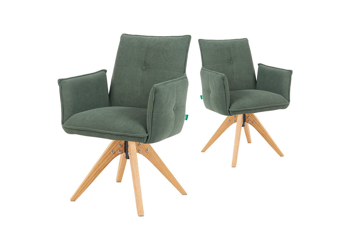 DUBI Möbel Polsterstuhl Mika-Emil 2er-Set, Federkern, Eiche geölt, 360° drehbar im 2er-Set DUBI Möbel Polsterstuhl Mika-Emil 2er-Set, Federkern, Eiche geölt, 360° drehbar im 2er-Set von DUBI Möbel