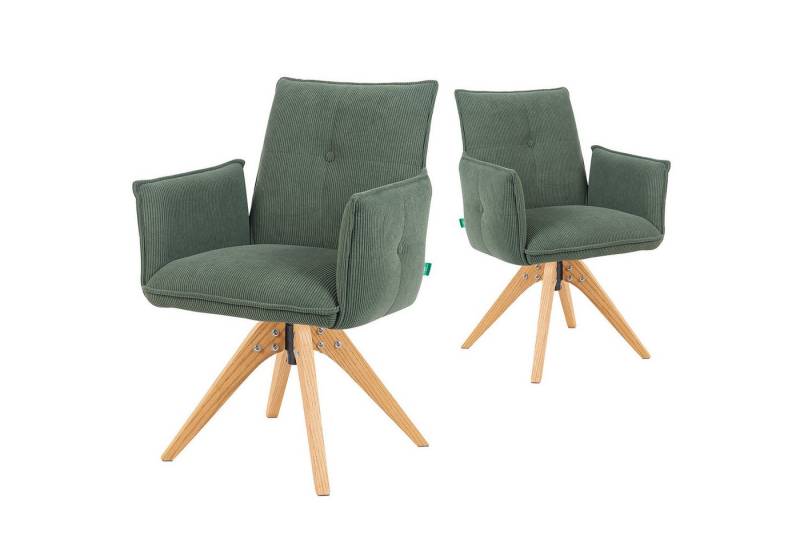 DUBI Möbel Polsterstuhl Mika-Emil 2er-Set, Federkern, Eiche geölt, 360° drehbar im 2er-Set DUBI Möbel Polsterstuhl Mika-Emil 2er-Set, Federkern, Eiche geölt, 360° drehbar im 2er-Set von DUBI Möbel