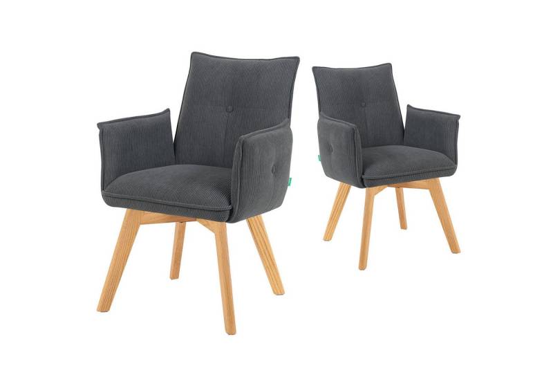 DUBI Möbel Polsterstuhl Mika-Emil 2er-Set, Federkern, Eiche geölt, 360° drehbar im 2er-Set DUBI Möbel Polsterstuhl Mika-Emil 2er-Set, Federkern, Eiche geölt, 360° drehbar im 2er-Set von DUBI Möbel