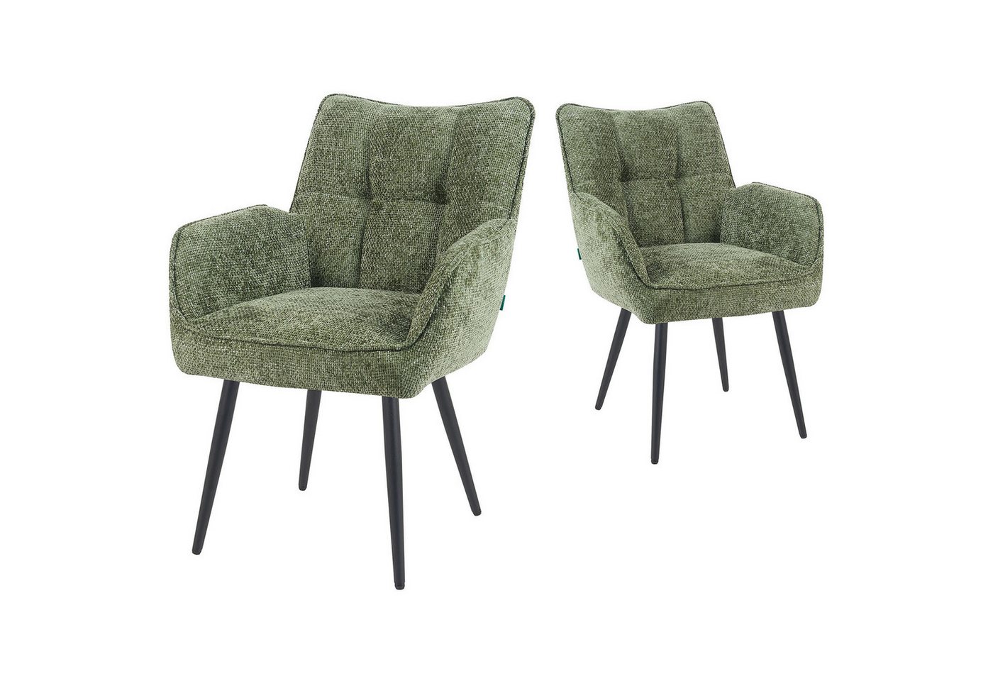 DUBI Möbel Polsterstuhl Mika-Enya 2er-Set, Federkern, pulverbeschichtet, 360° drehbar im 2er-Set DUBI Möbel Polsterstuhl Mika-Enya 2er-Set, Federkern, pulverbeschichtet, 360° drehbar im 2er-Set von DUBI Möbel