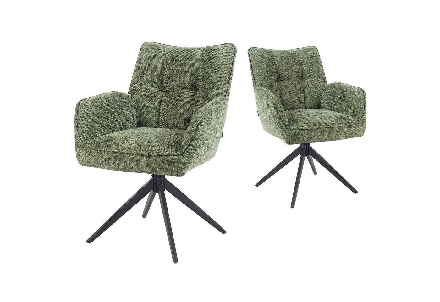 DUBI Möbel Drehstuhl Mika-Enya, Federkern, pulverbeschichtet, 360° drehbar im 2er-Set DUBI Möbel Drehstuhl Mika-Enya, Federkern, pulverbeschichtet, 360° drehbar im 2er-Set von DUBI Möbel