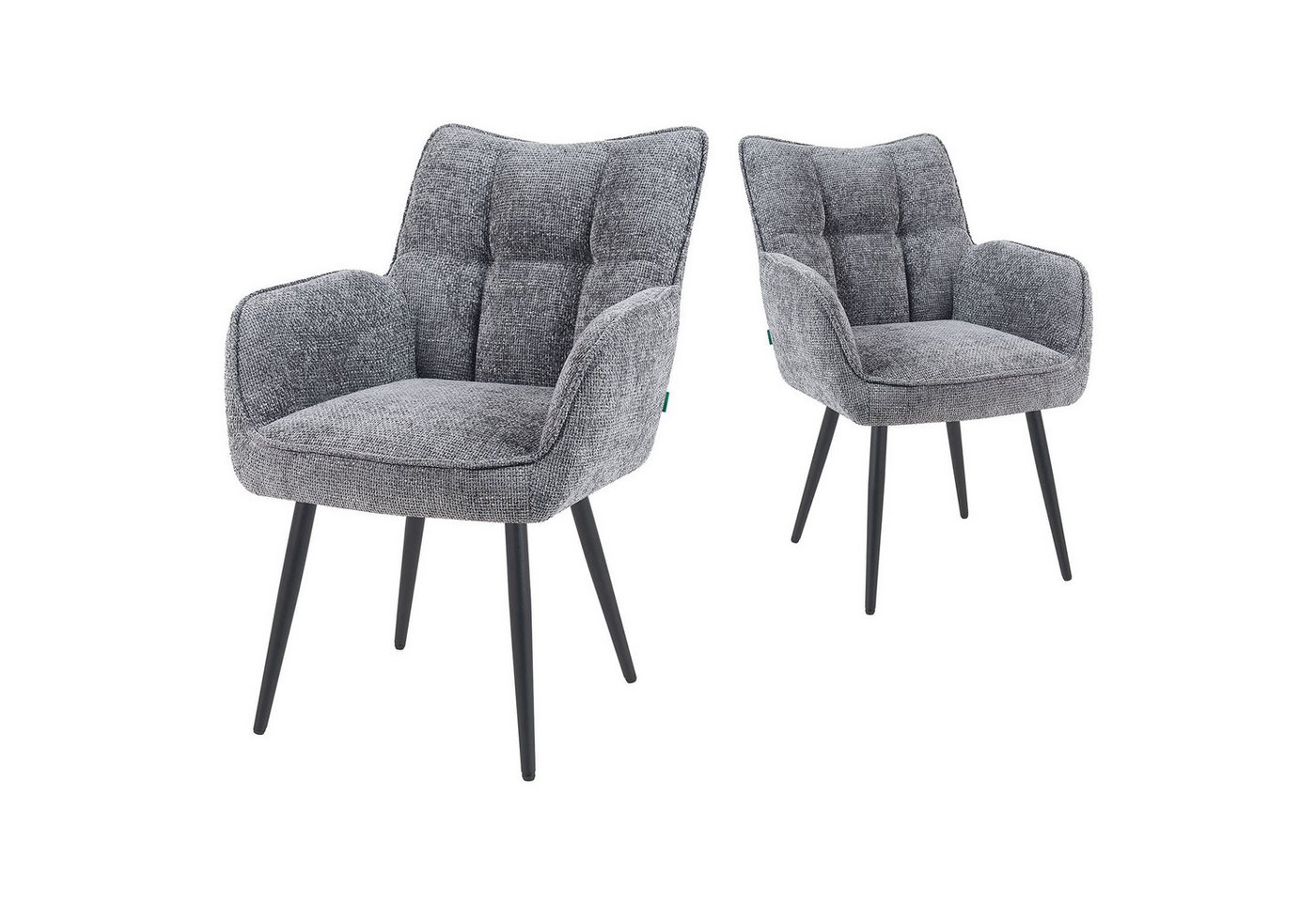 DUBI Möbel Polsterstuhl Mika-Enya 2er-Set, Federkern, pulverbeschichtet, 360° drehbar im 2er-Set DUBI Möbel Polsterstuhl Mika-Enya 2er-Set, Federkern, pulverbeschichtet, 360° drehbar im 2er-Set von DUBI Möbel