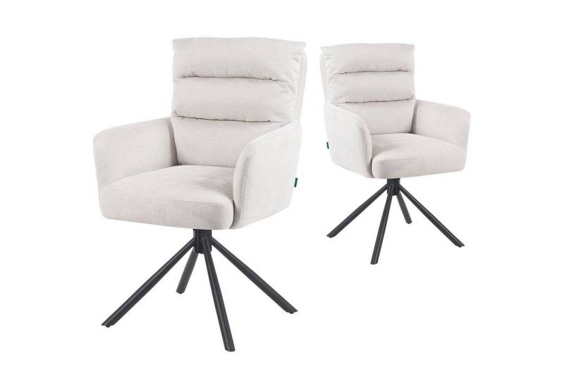DUBI Möbel Polsterstuhl Mika-Jana 2er-Set, Federkern, pulverbeschichtet, 360° drehbar im 2er-Set von DUBI Möbel