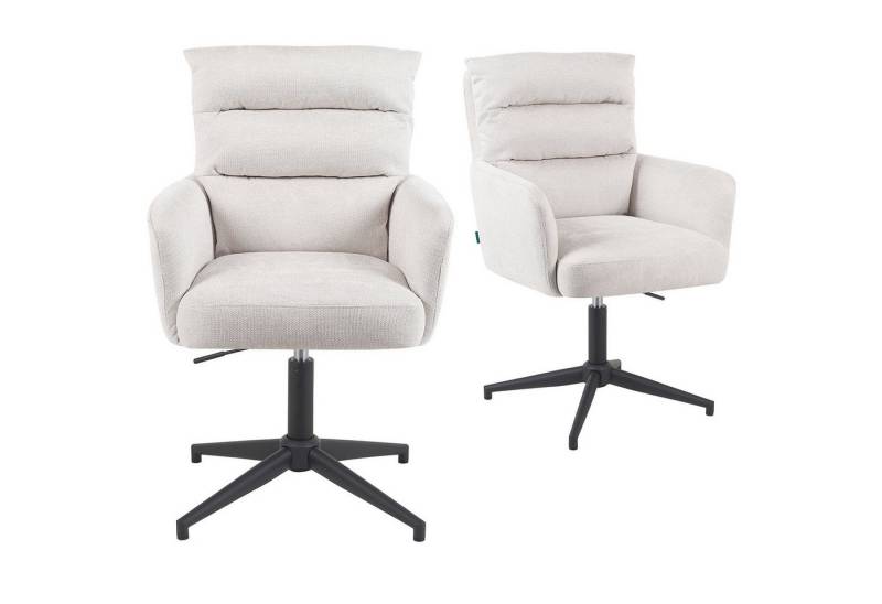 DUBI Möbel Polsterstuhl Mika-Jana 2er-Set, Federkern, pulverbeschichtet, 360° drehbar im 2er-Set von DUBI Möbel