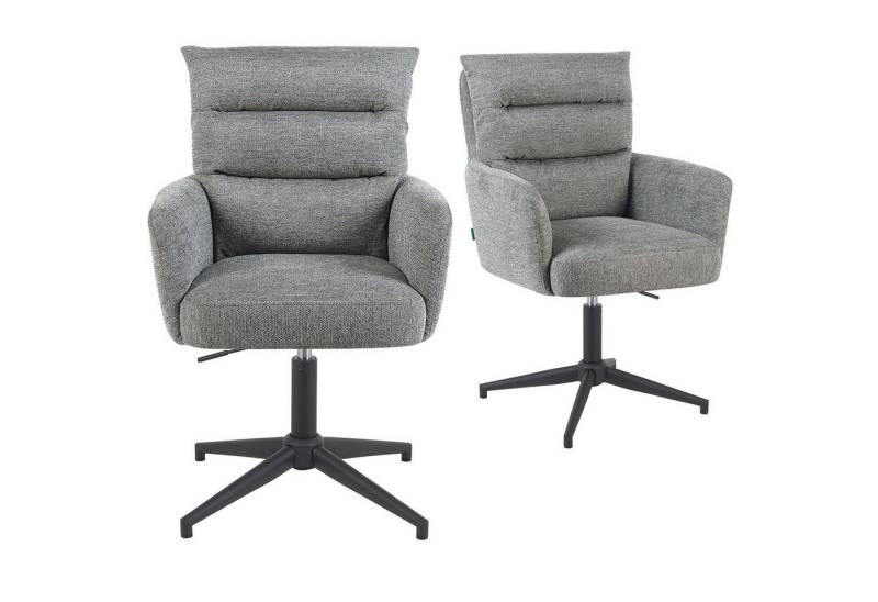 DUBI Möbel Polsterstuhl Mika-Jana 2er-Set, Federkern, pulverbeschichtet, 360° drehbar im 2er-Set von DUBI Möbel