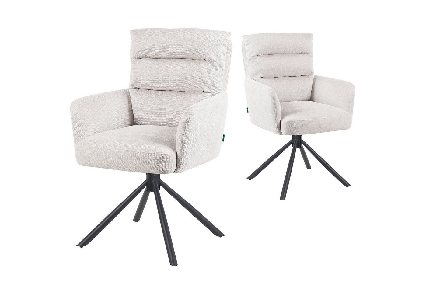 DUBI Möbel Polsterstuhl Mika-Jana 2er-Set, Federkern, pulverbeschichtet, 360° drehbar im 2er-Set DUBI Möbel Polsterstuhl Mika-Jana 2er-Set, Federkern, pulverbeschichtet, 360° drehbar im 2er-Set von DUBI Möbel