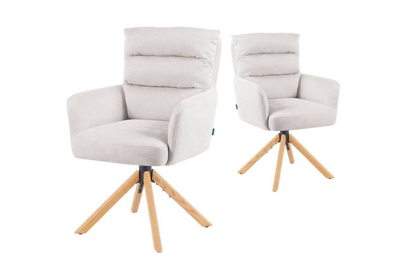 DUBI Möbel Polsterstuhl Mika-Jule 2er-Set, Federkern, Eiche geölt, 360° drehbar, Rückstellfunktion im 2er-Set DUBI Möbel Polsterstuhl Mika-Jule 2er-Set, Federkern, Eiche geölt, 360° drehbar, Rückstellfunktion im 2er-Set von DUBI Möbel