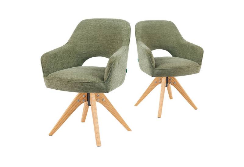 DUBI Möbel Polsterstuhl Mika-Lena 2er-Set, Federkern, Eiche geölt, 360° drehbar im 2er-Set DUBI Möbel Polsterstuhl Mika-Lena 2er-Set, Federkern, Eiche geölt, 360° drehbar im 2er-Set von DUBI Möbel