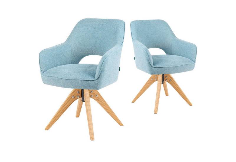 DUBI Möbel Polsterstuhl Mika-Lena 2er-Set, Federkern, Eiche geölt, 360° drehbar im 2er-Set von DUBI Möbel