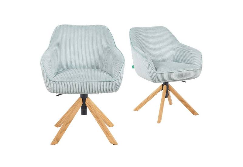 DUBI Möbel Polsterstuhl Mika-Luis 2er-Set, Federkern, Eiche geölt, 360° drehbar, Rückstellfunktion im 2er-Set DUBI Möbel Polsterstuhl Mika-Luis 2er-Set, Federkern, Eiche geölt, 360° drehbar, Rückstellfunktion im 2er-Set von DUBI Möbel