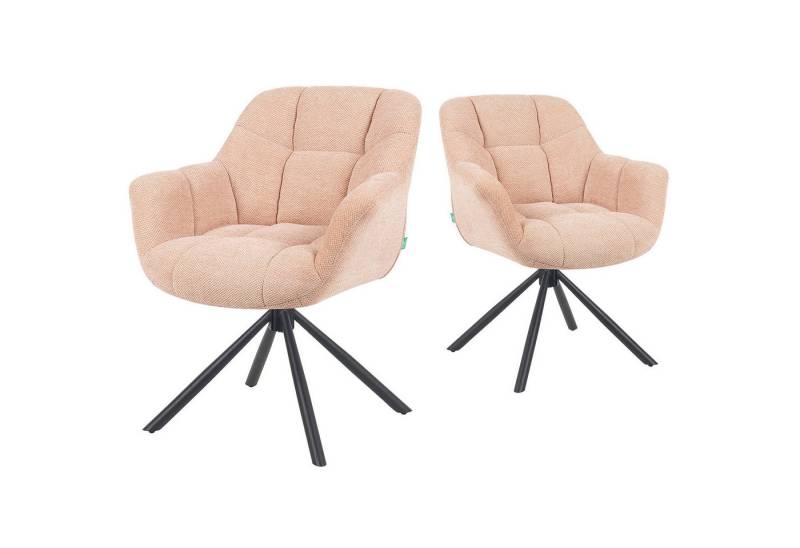 DUBI Möbel Polsterstuhl Mika-Luka 2er-Set, pulverbeschichtet, 360° drehbar im 2er-Set von DUBI Möbel